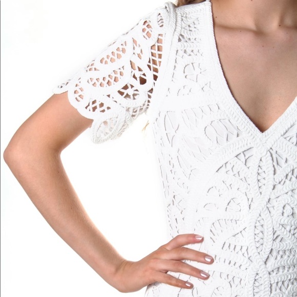 French Connection White Mesi Macrame Dress size 6 - Picture 4 of 5